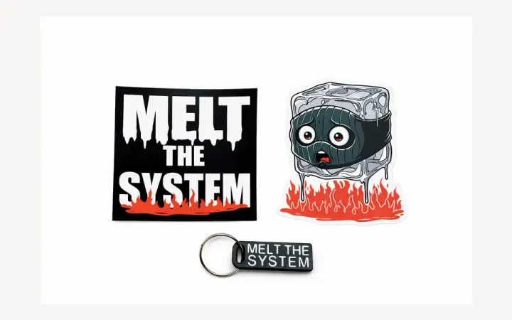 MELT THE SYSTEM sticker pack product image.