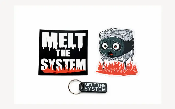 MELT THE SYSTEM sticker pack product image.
